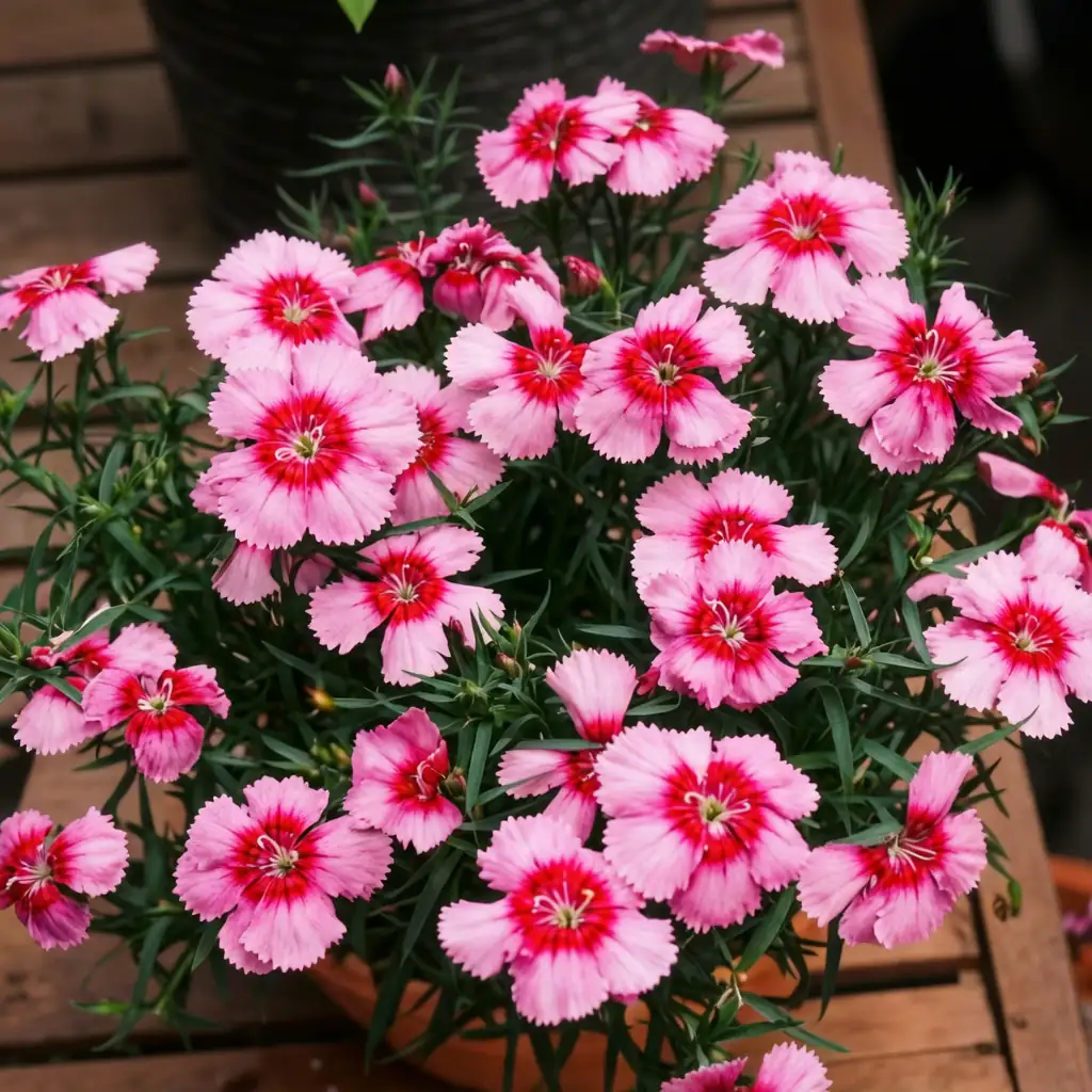 Pink ya Kichina (Dianthus chinensis) — mwonekano wa karibu