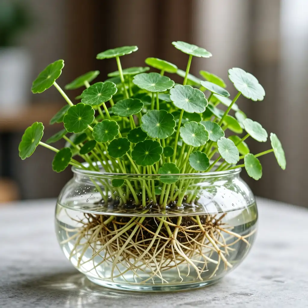 Brazilian Pennywort (Hydrocotyle umbellata) — gros plan