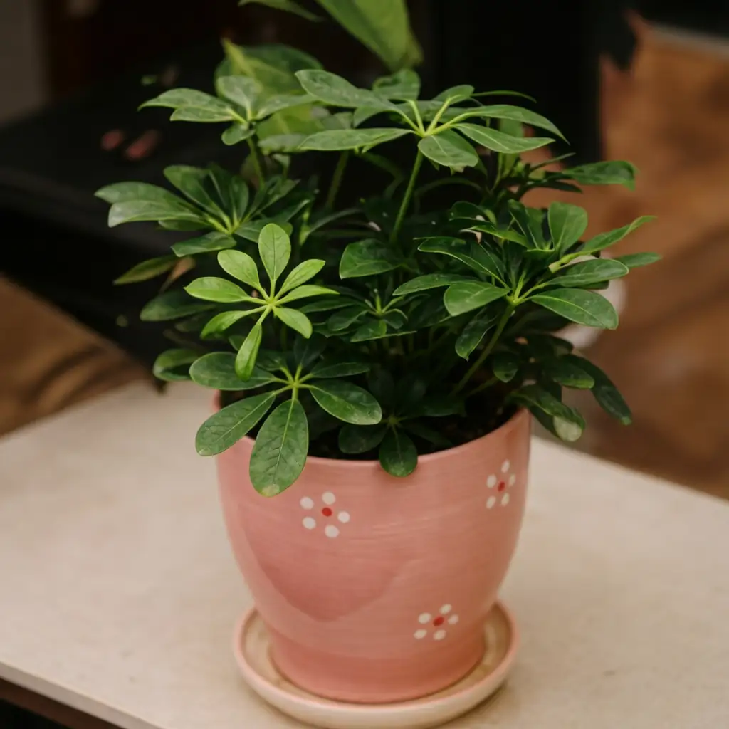 鹅掌藤 (Heptapleurum arboricola) — 特写