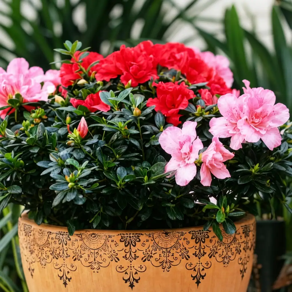 比利时杜鹃 (Rhododendron Simsii Group (Belgian/European florist azalea hybrids; often sold under Rhododendron indica in horticulture)) — 特写