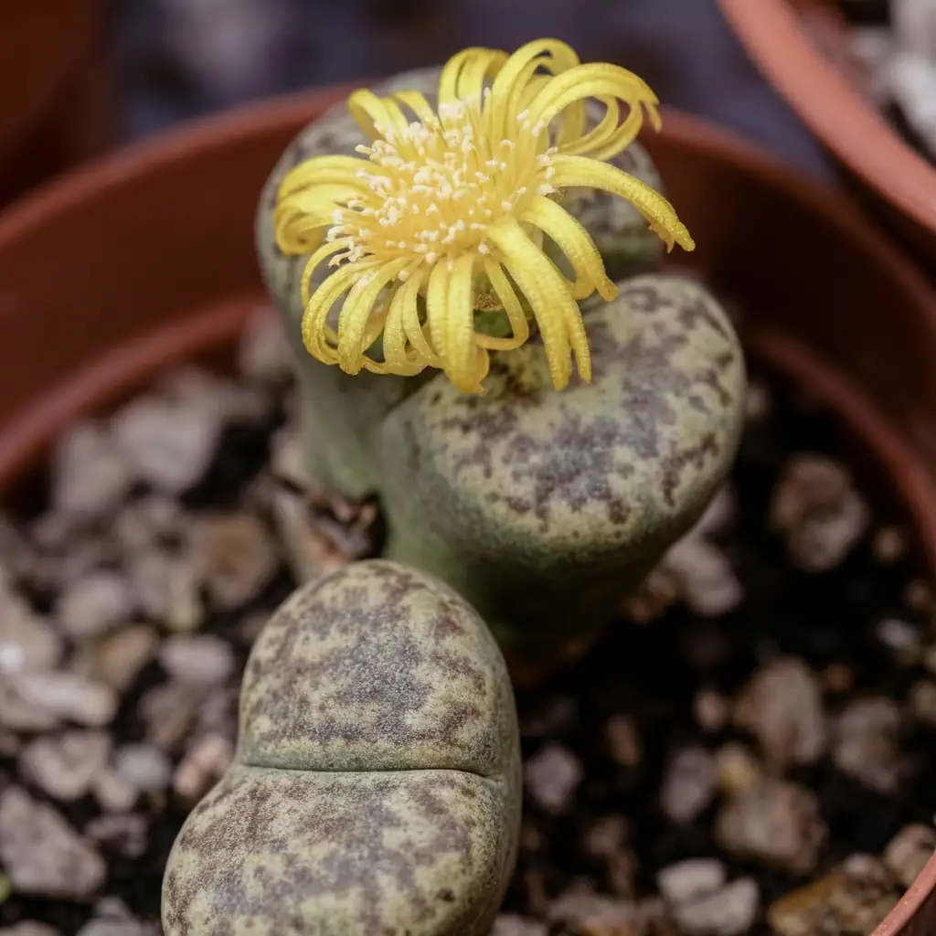 生石花 (Lithops spp.) — 特写