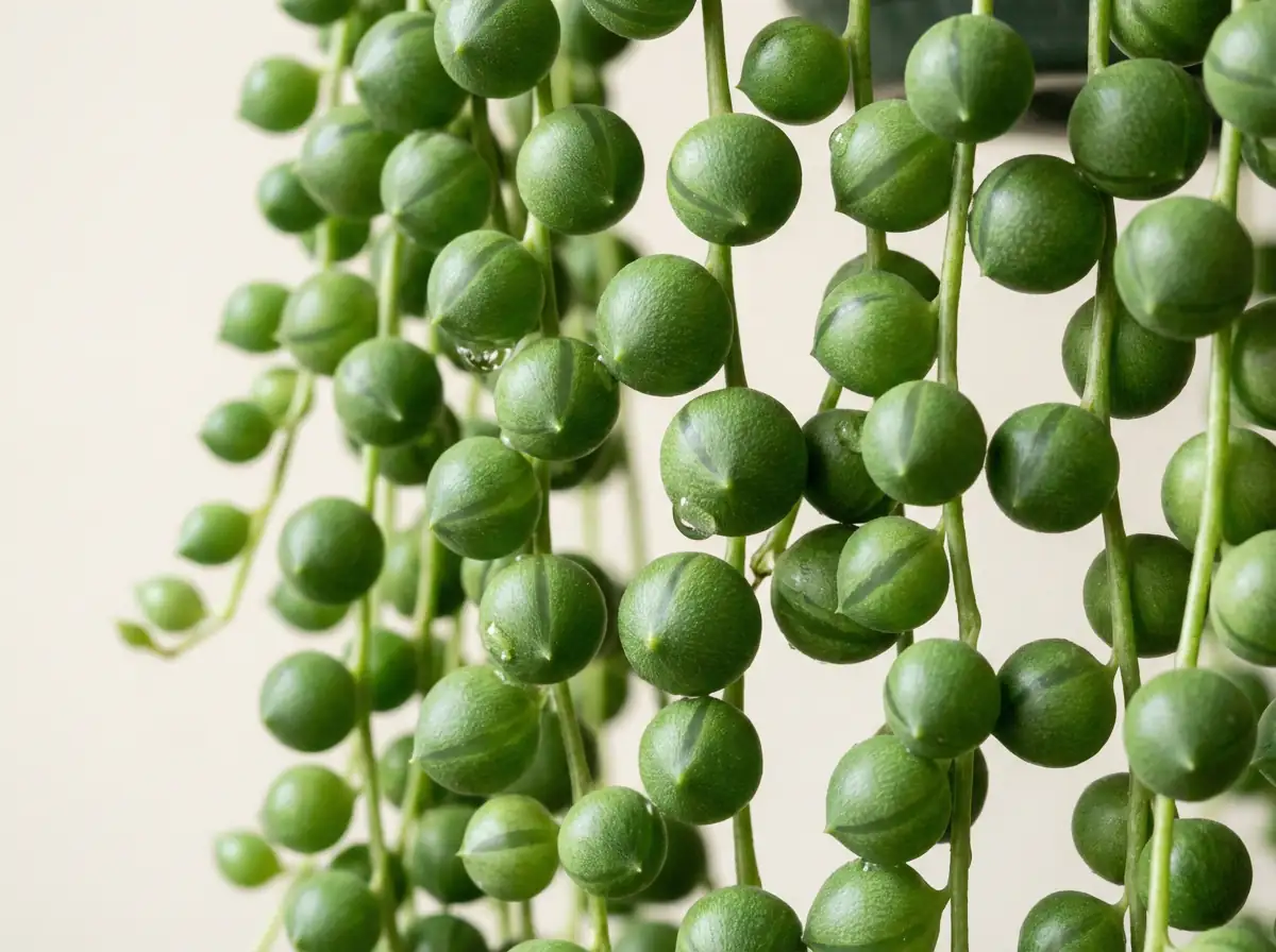 珍珠吊兰 (Curio rowleyanus (syn. Senecio rowleyanus)) — 细节