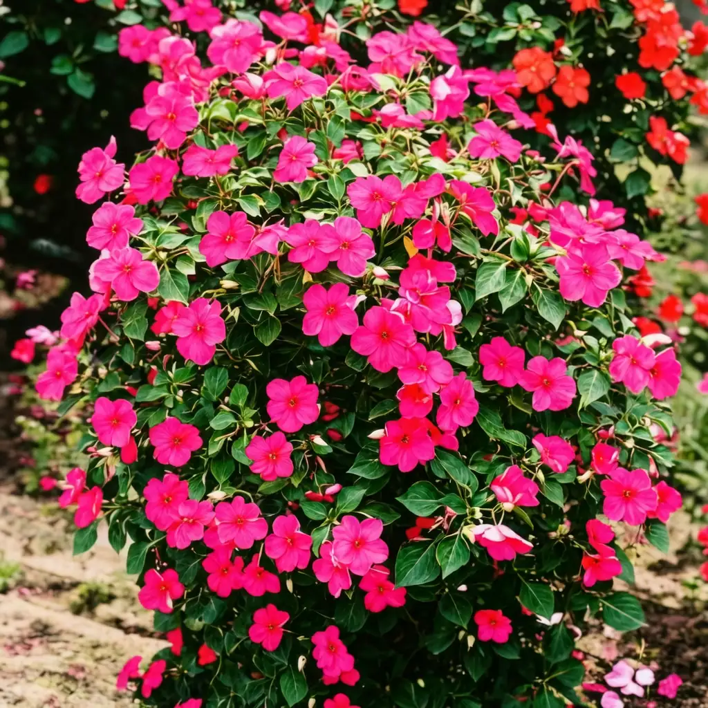 非洲凤仙 (Impatiens walleriana) — 特写