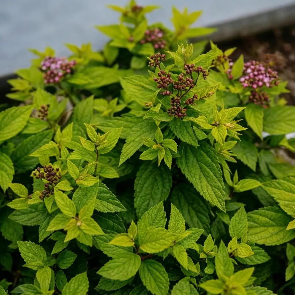 金山绣线菊 (Spiraea japonica 'Goldmound') — 细节