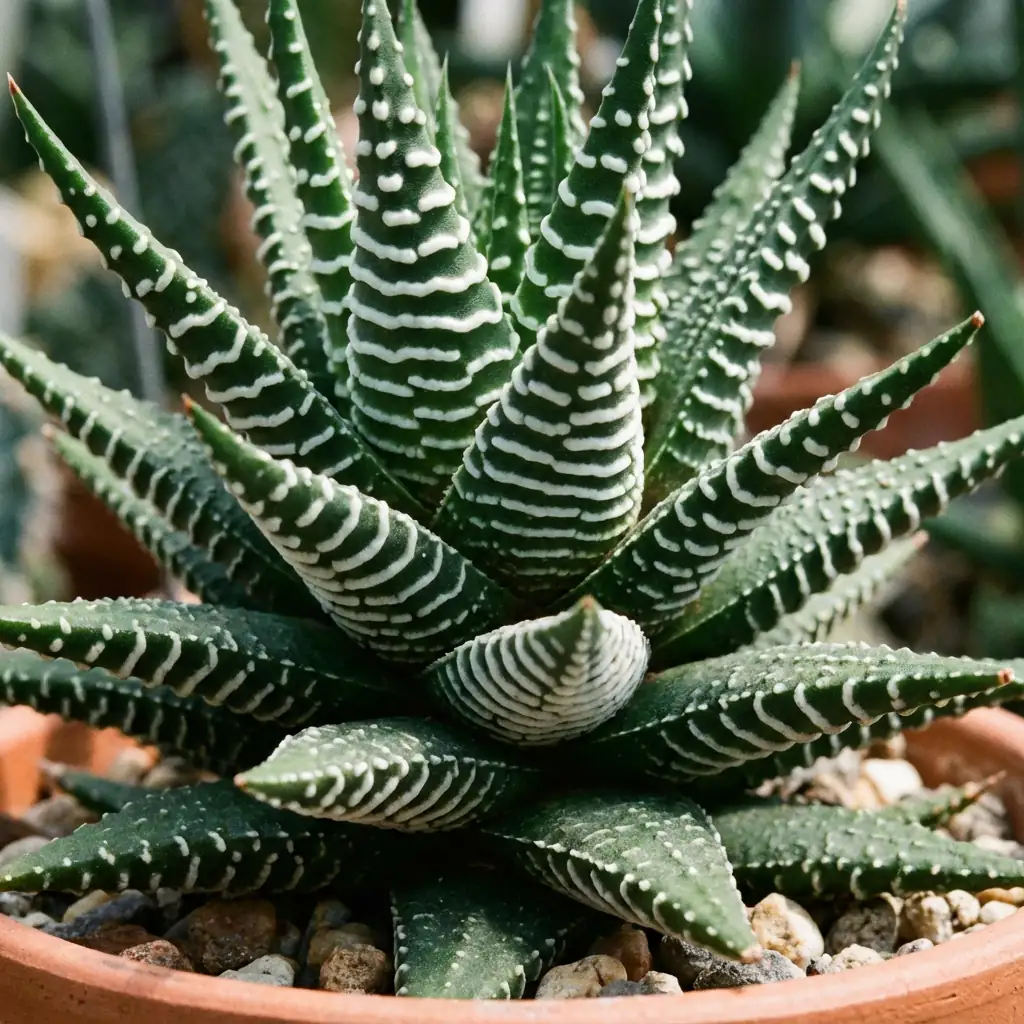 Zebra-Haworthia (Haworthiopsis attenuata) — Nahaufnahme