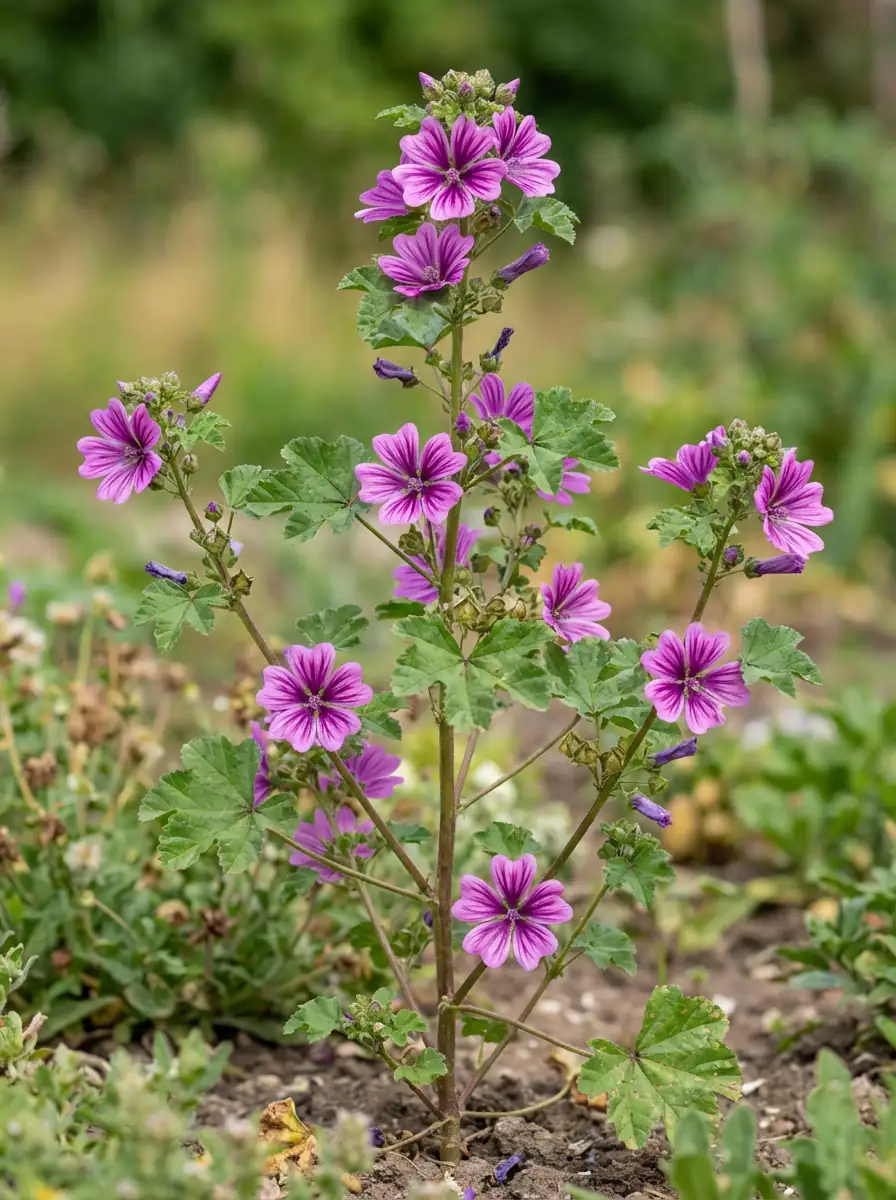 锦葵 (Malva sylvestris) — 细节
