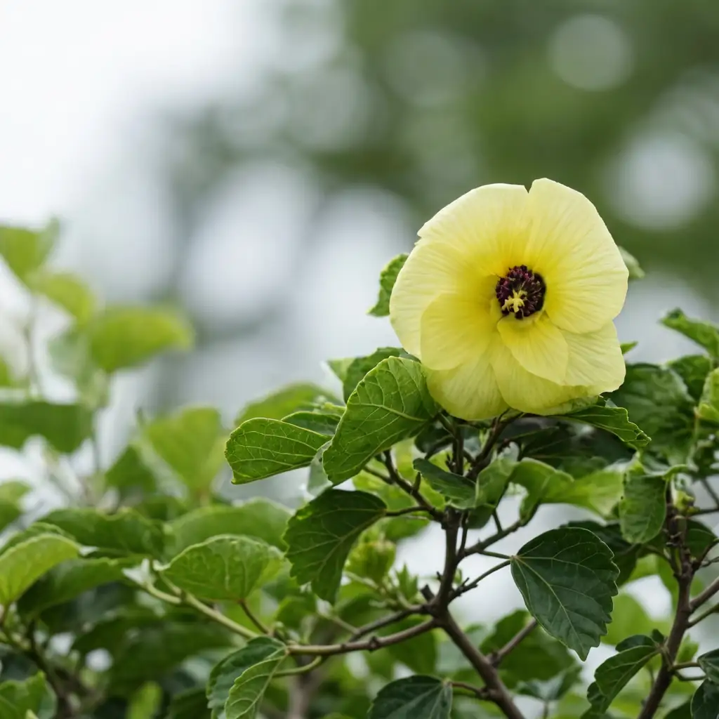 海滨木槿 (Hibiscus hamabo) — 细节