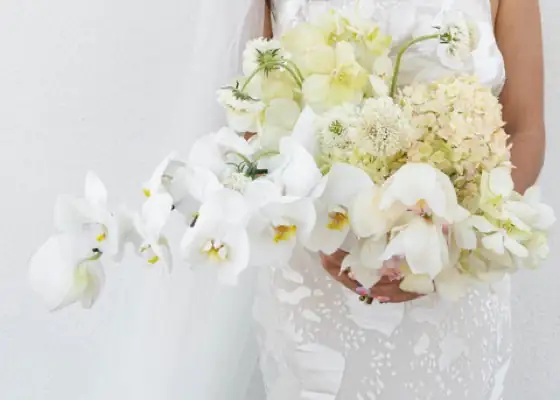 orchid bridal bouquet arrangement