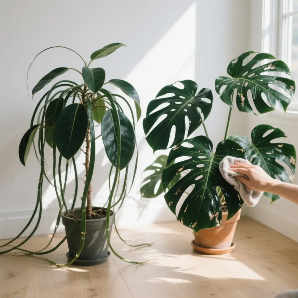 ficus benjamina monstera contrast