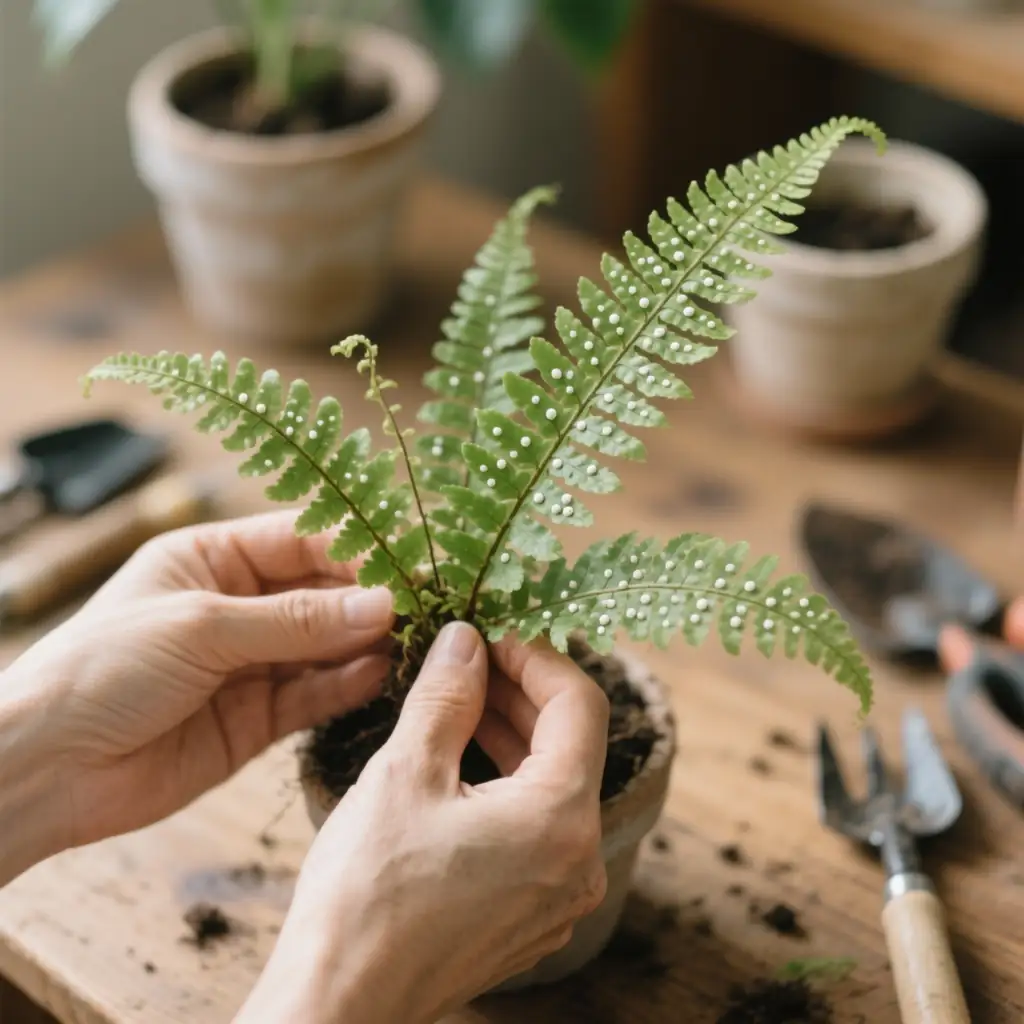 maidenhair fern scale insect infestation