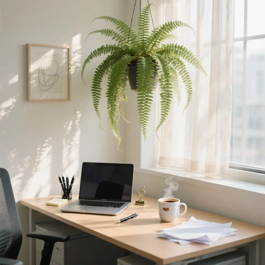 maidenhair fern office hanging