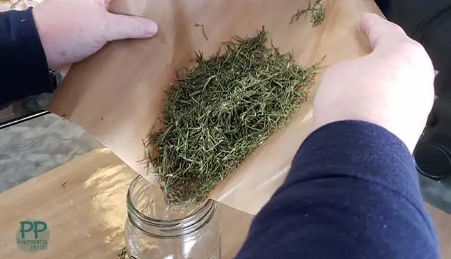 dried rosemary storage jar