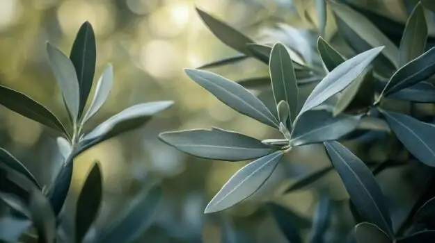 olive tree leaves close-up