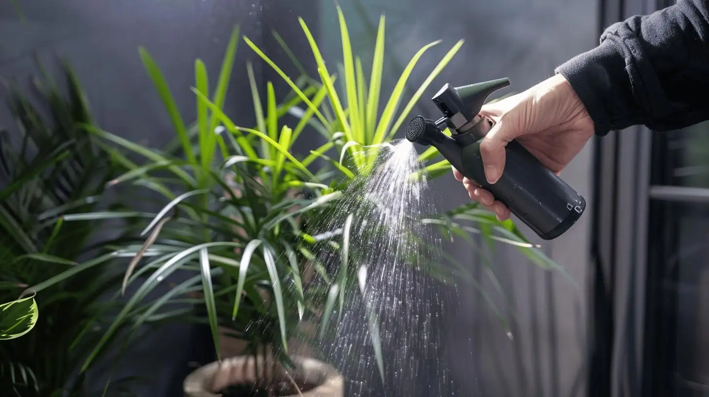 watering dragon tree indoors