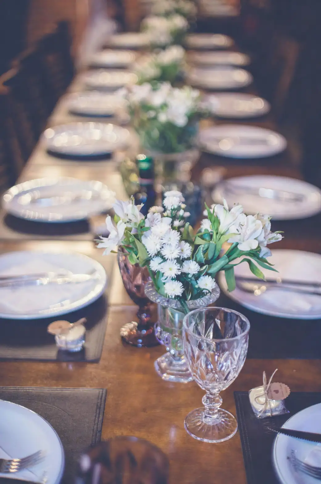 wisteria flower dish on table