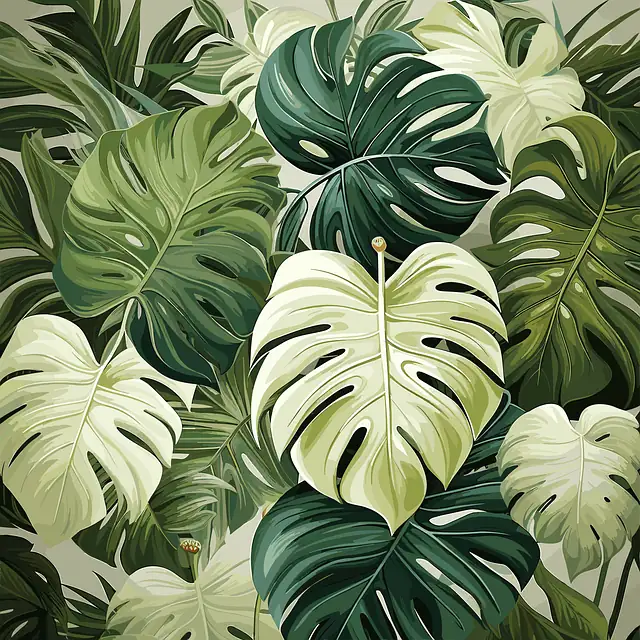 scale insects on Monstera leaves
