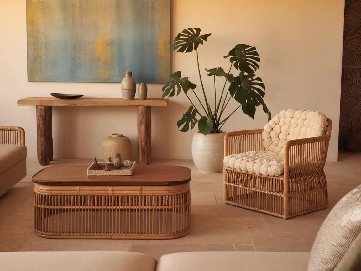 Monstera in living room decor