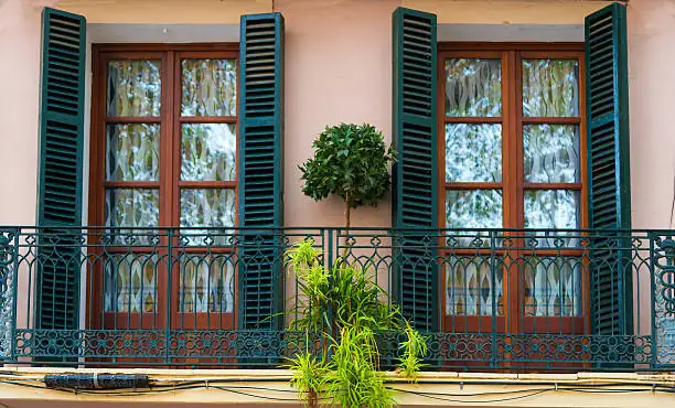 shaded balcony with plants