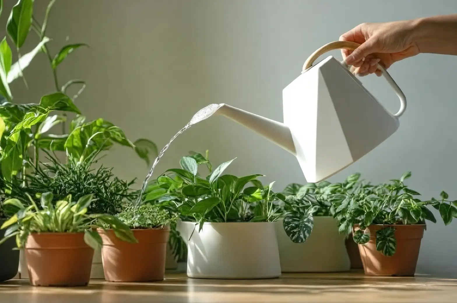 watering plant indoor
