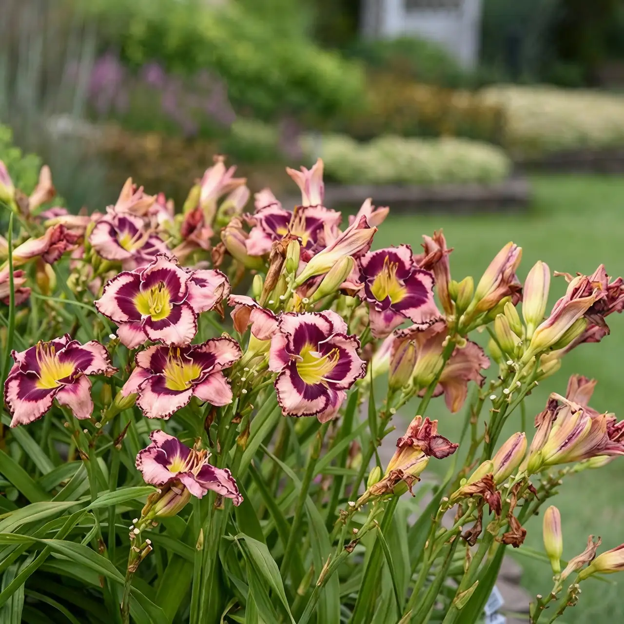 daylily mixed with shrubs
