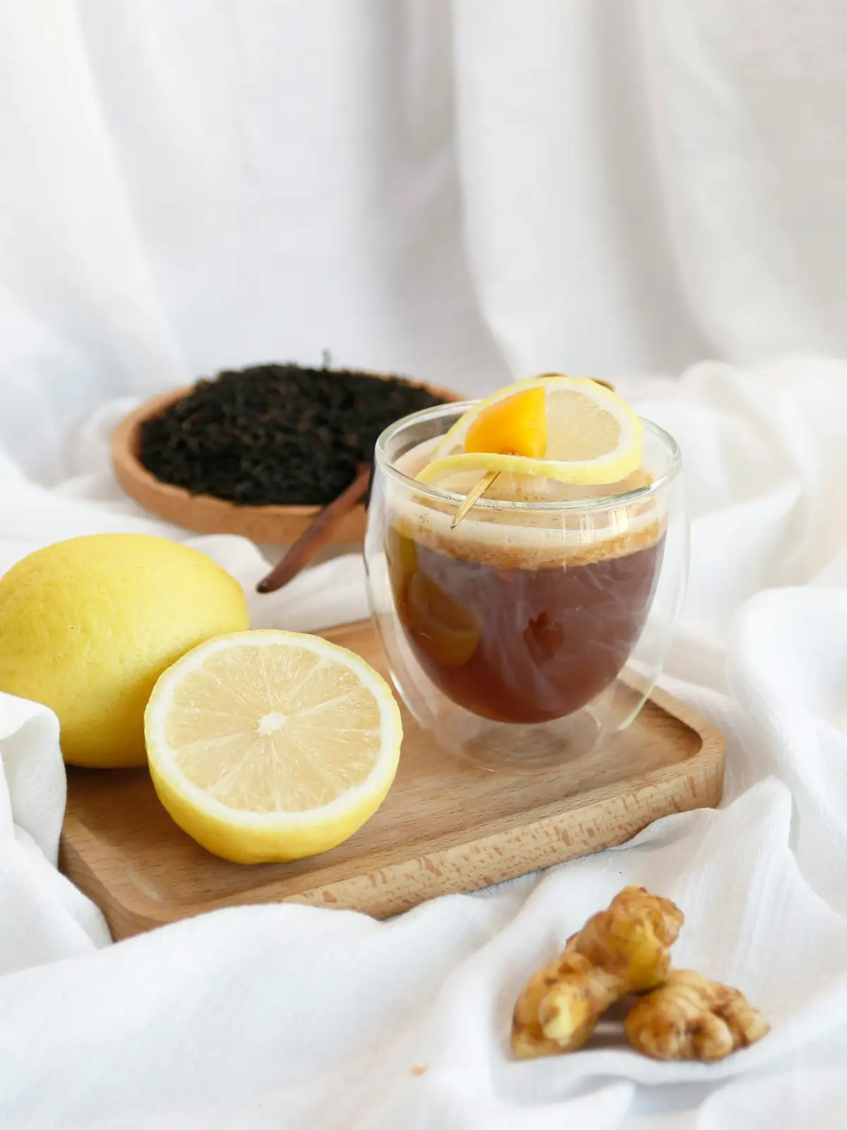 mallow tea with lemon