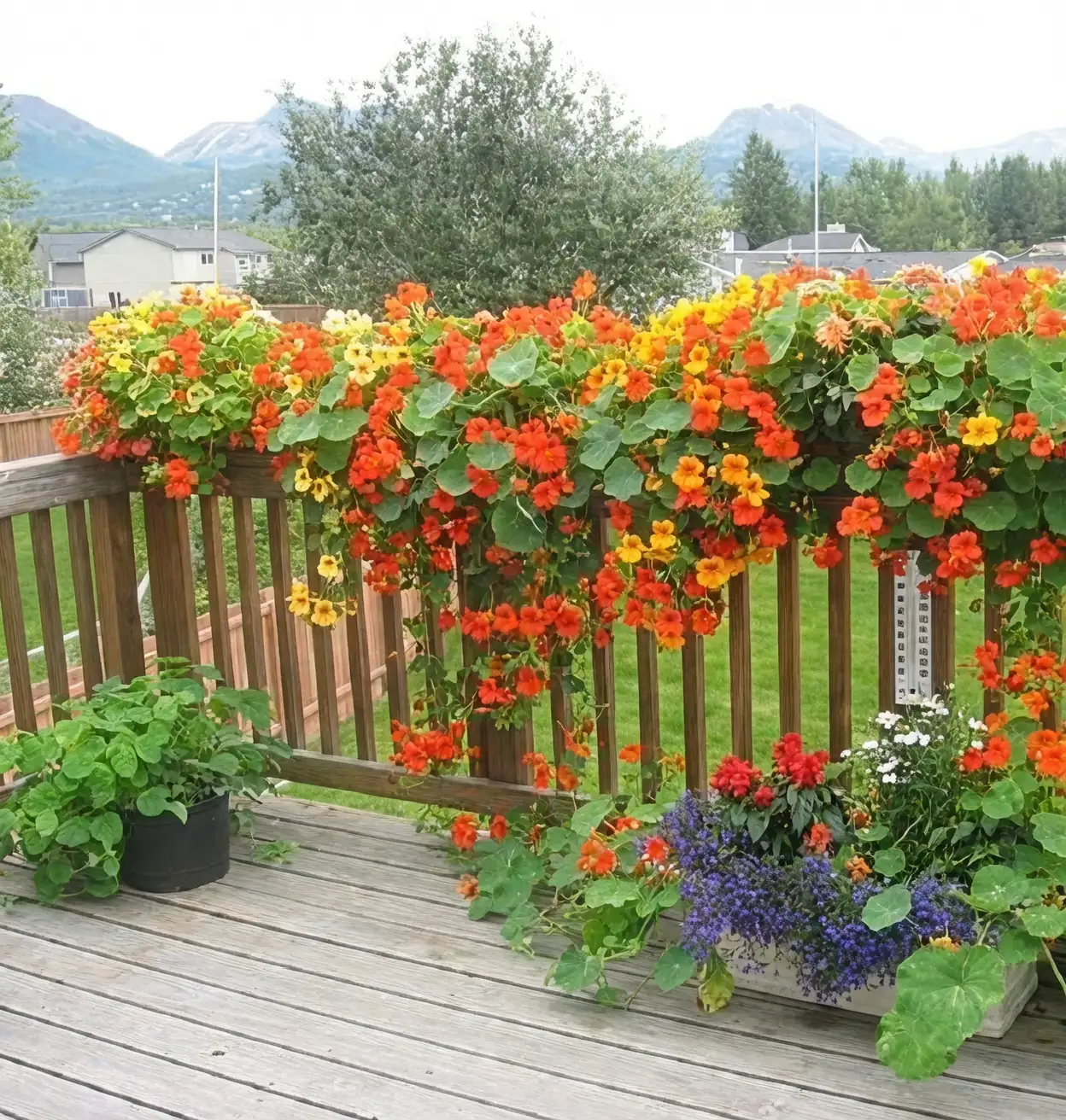 nasturtium hanging basket balcony