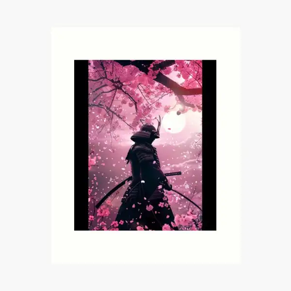 samurai with cherry blossoms