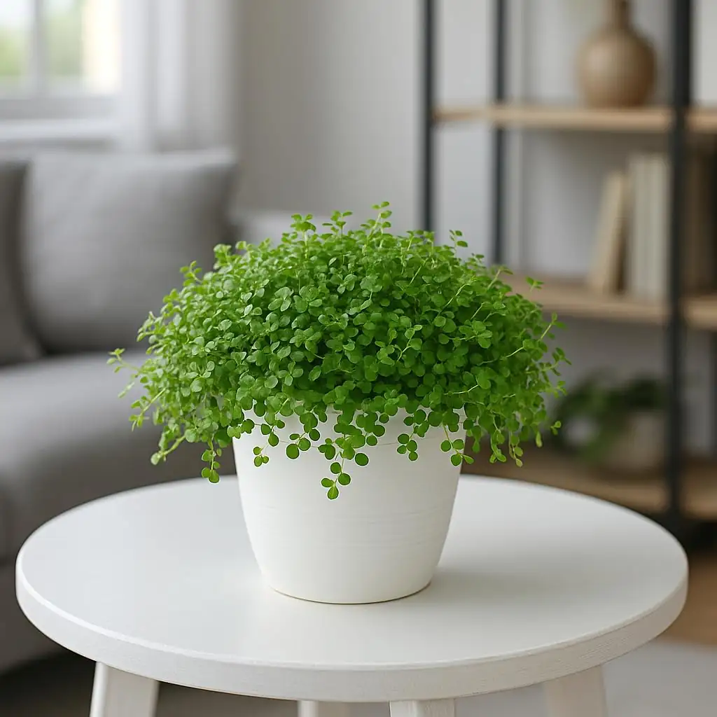 baby tears plant terrarium bookshelf