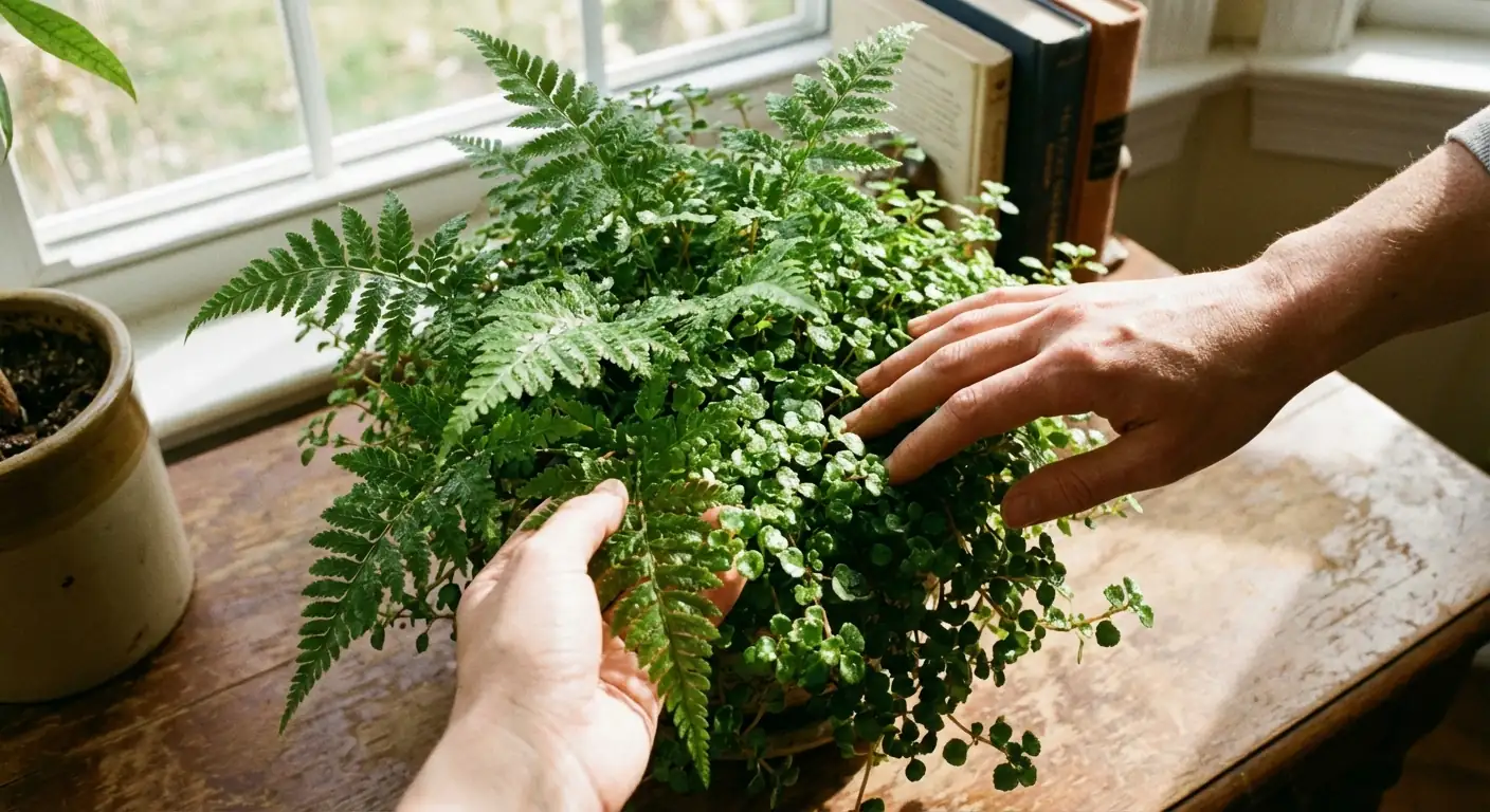 ferns and baby tears combination