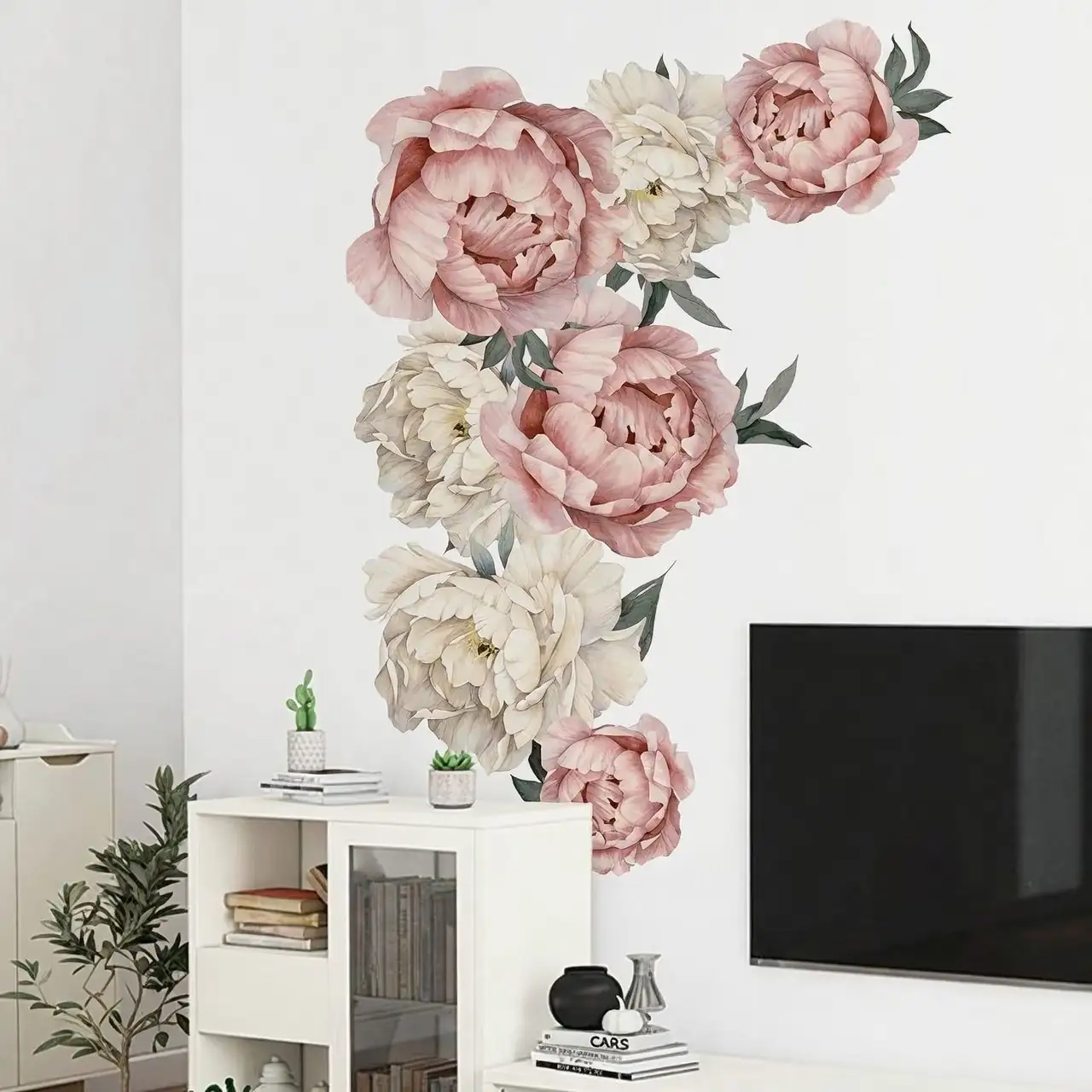 peony in modern living room