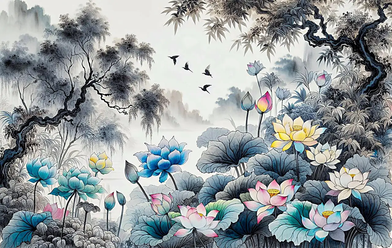 lotus in Chinese classical painting