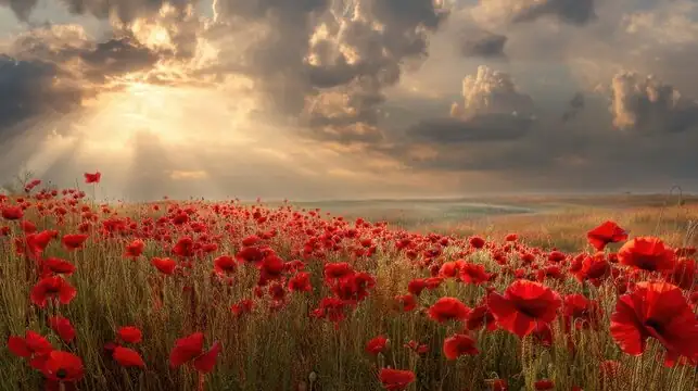 red poppy field remembrance