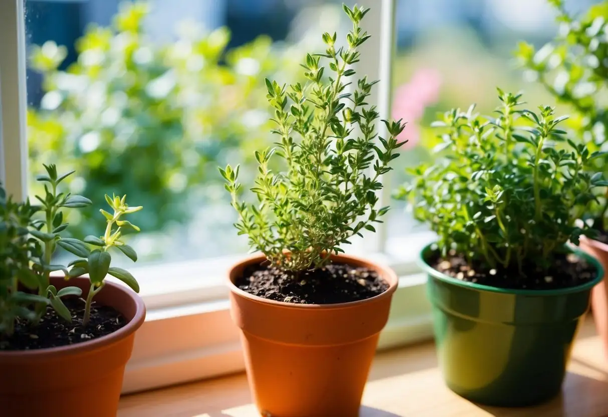 thyme in sunny windowsill
