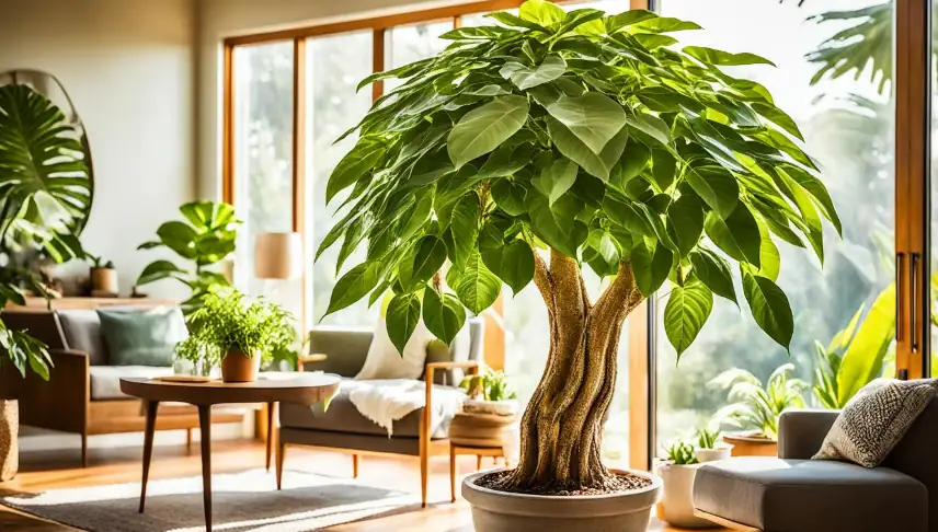 money tree sunlight window