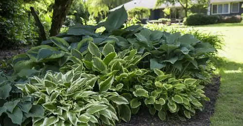 hosta in shaded garden