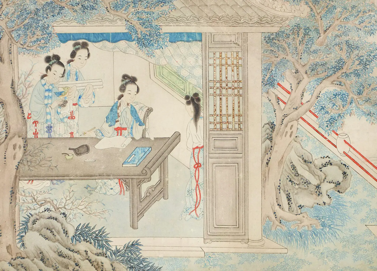 ancient Chinese garden with catnip
