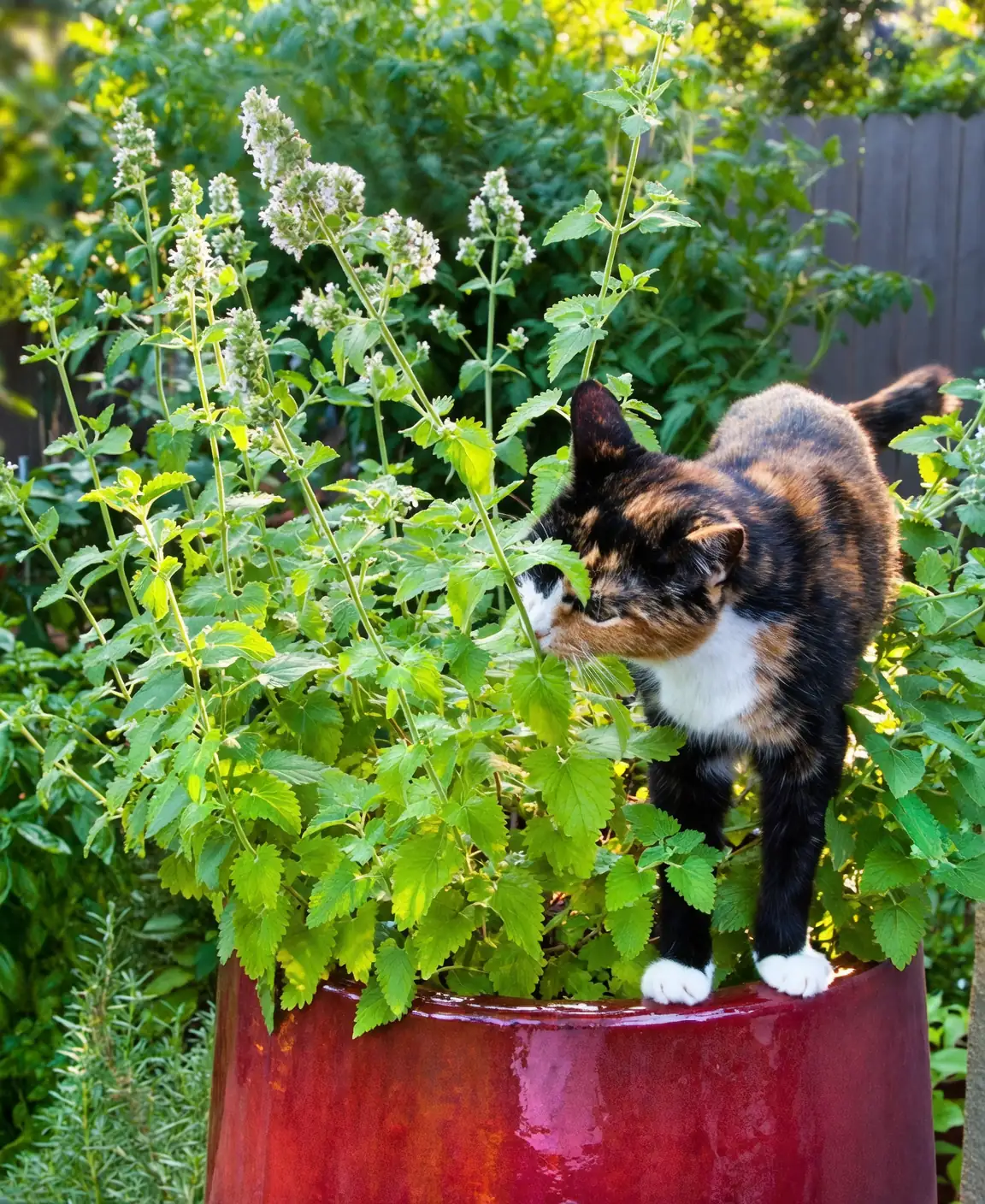 catnip in a balcony pot