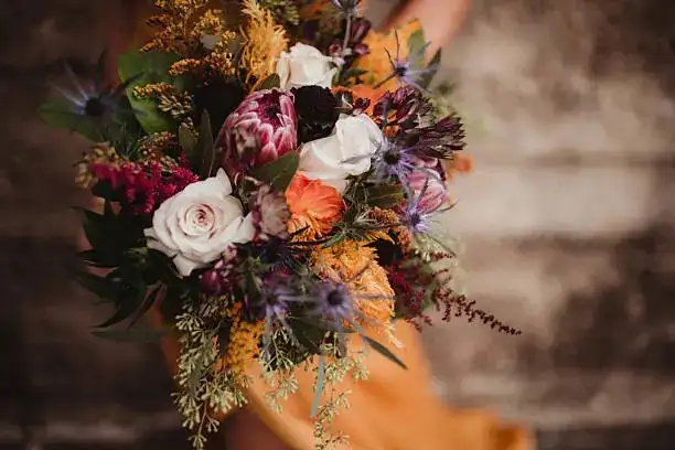 cornflower wedding bouquet