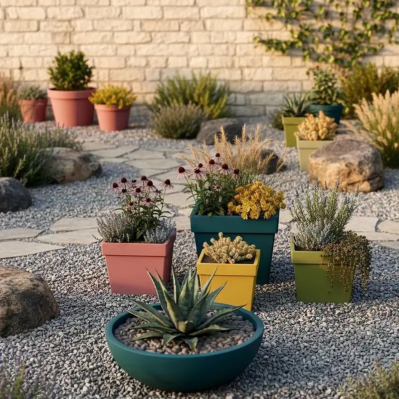 gravel in plant pot base