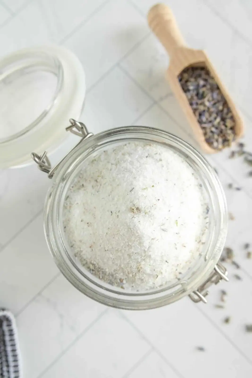 lavender sugar in jar