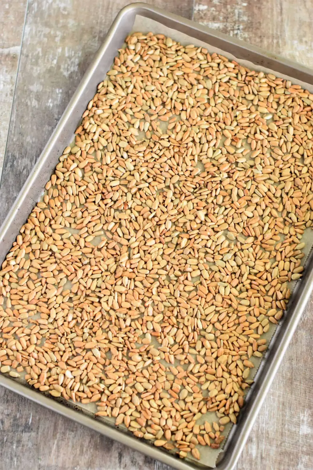 sunflower seeds oven roasting tray