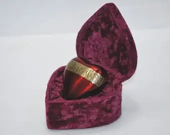 red cyclamen velvet brass tray