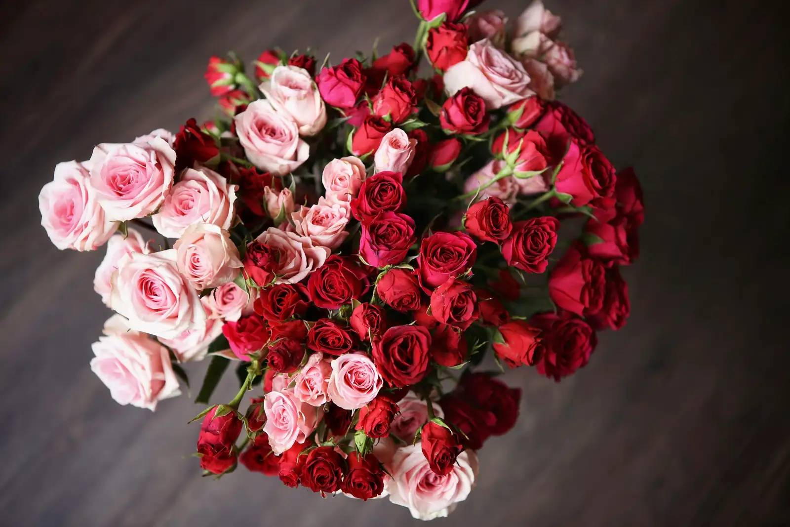 verbena bouquet with pink roses