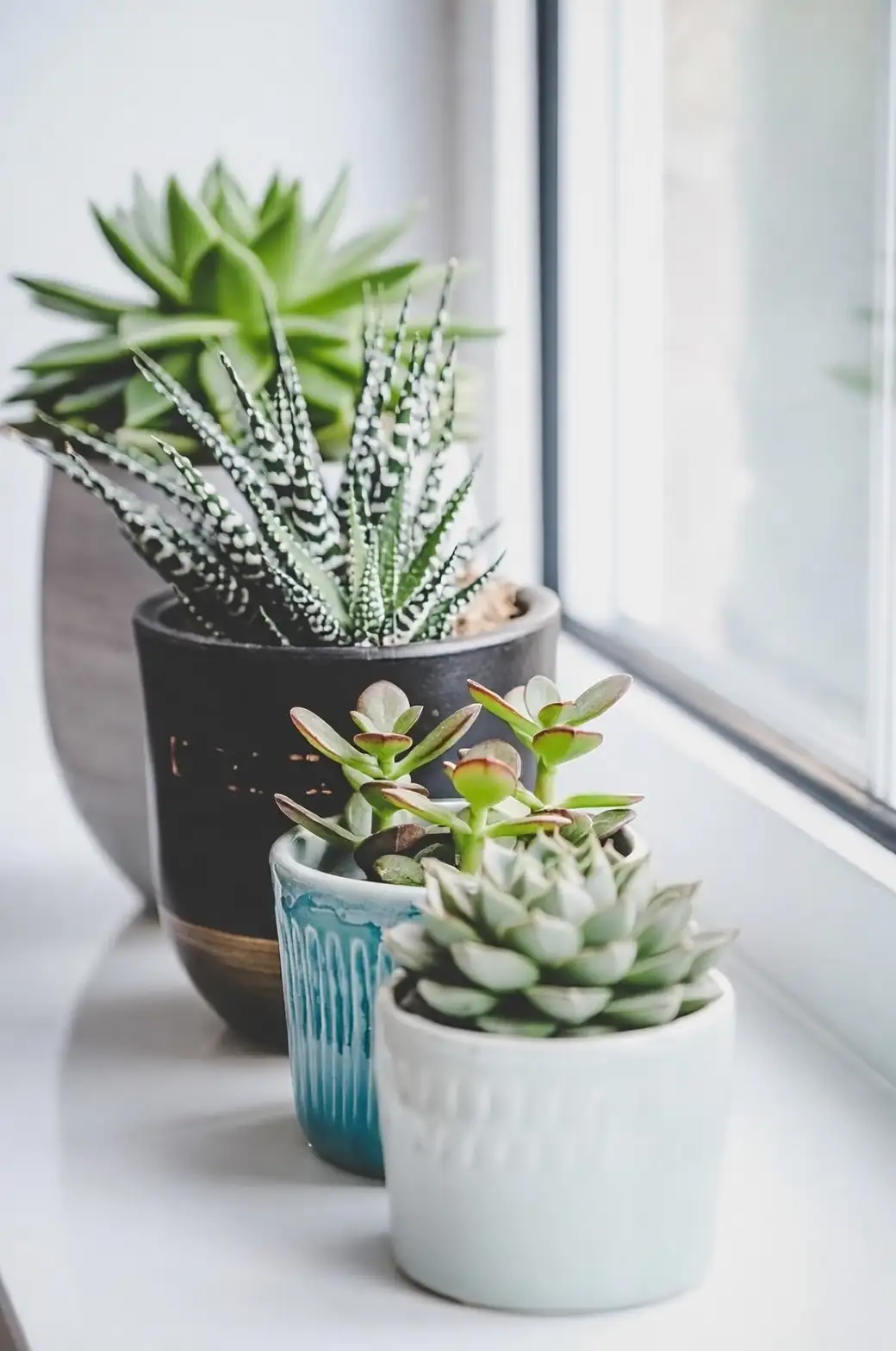jade plant stem cutting with scissors