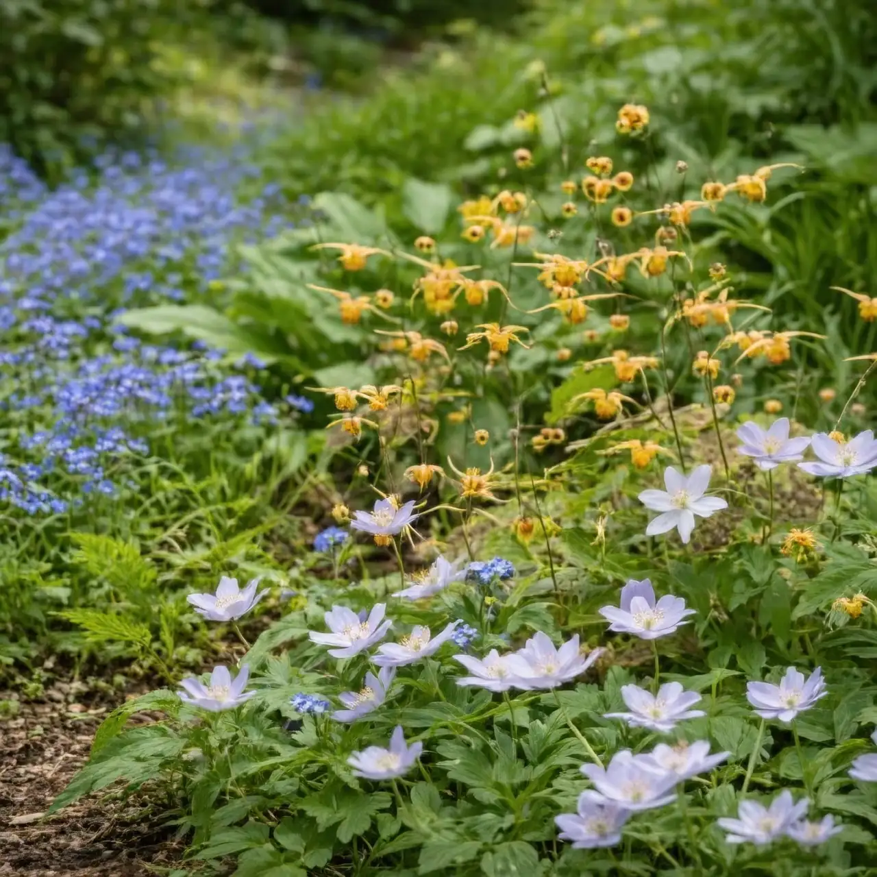 primula myosotis muscari border
