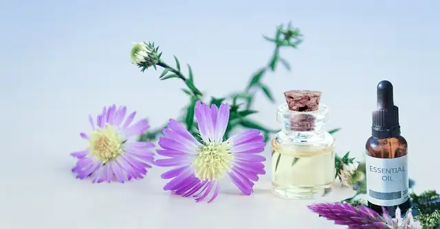 German and Roman chamomile essential oil bottles