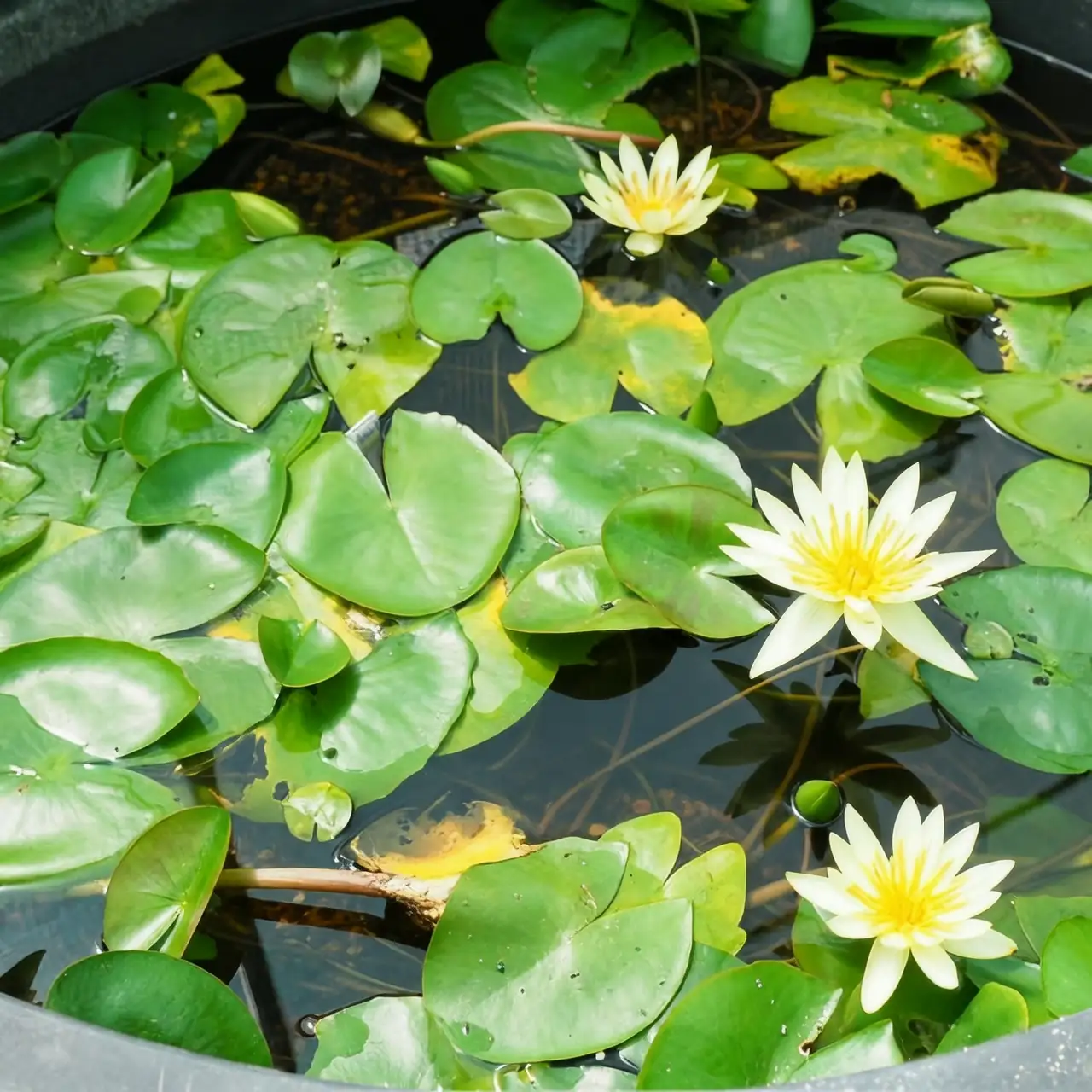 water lily container water depth