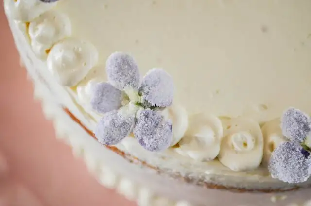 candied sweet violet on cake