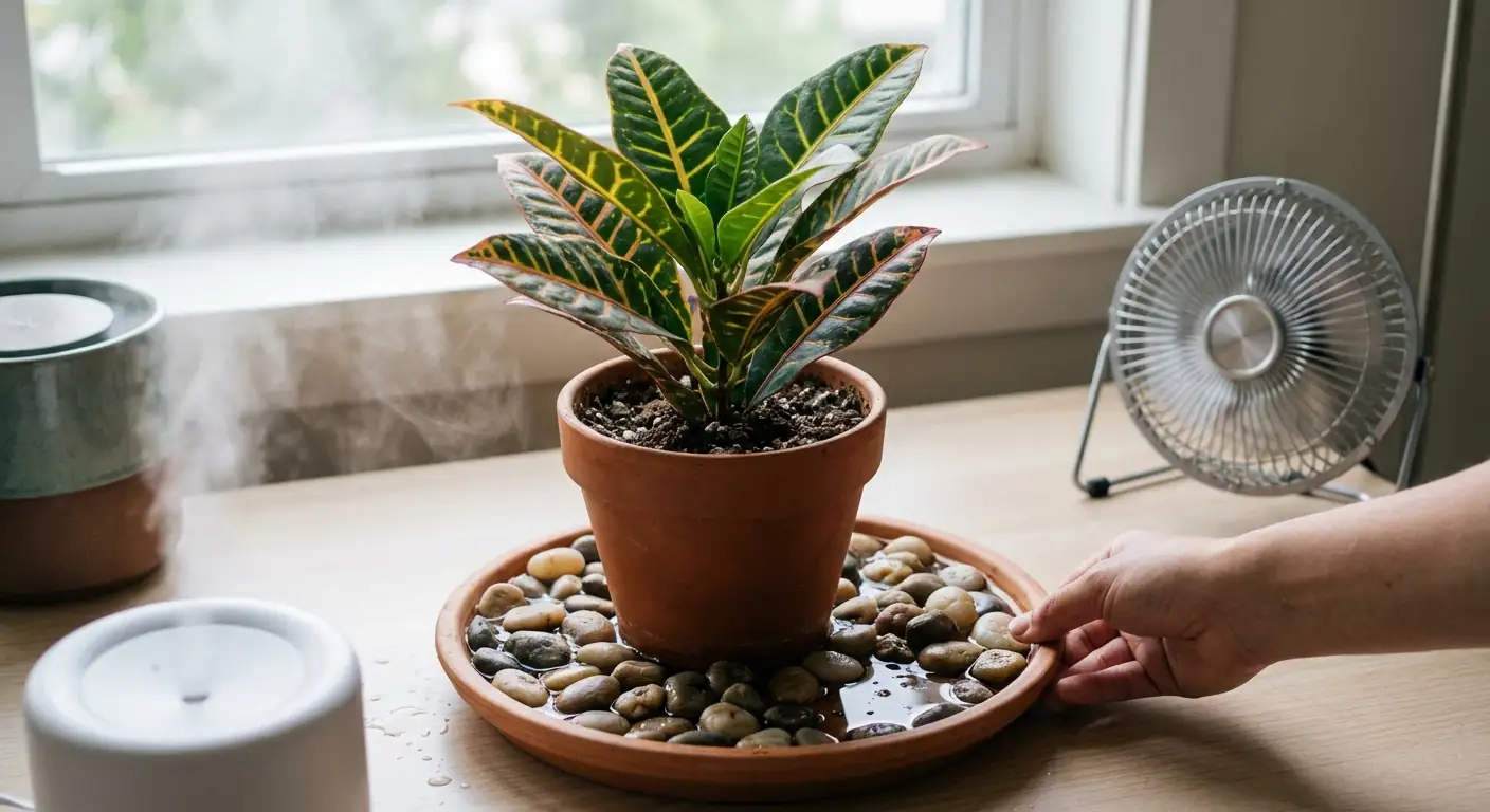 croton pebble tray humidifier setup