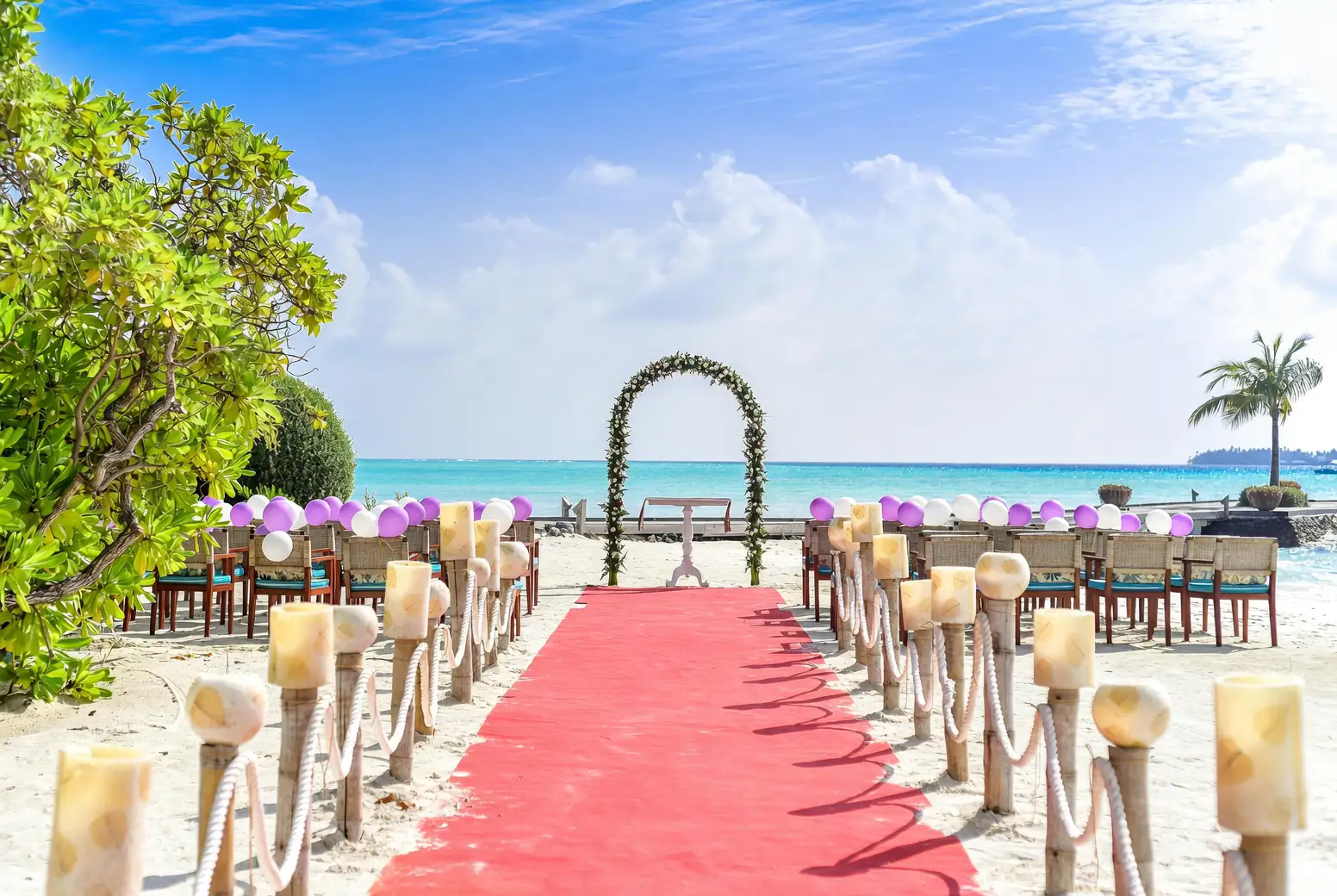 red hot poker wedding floral arch